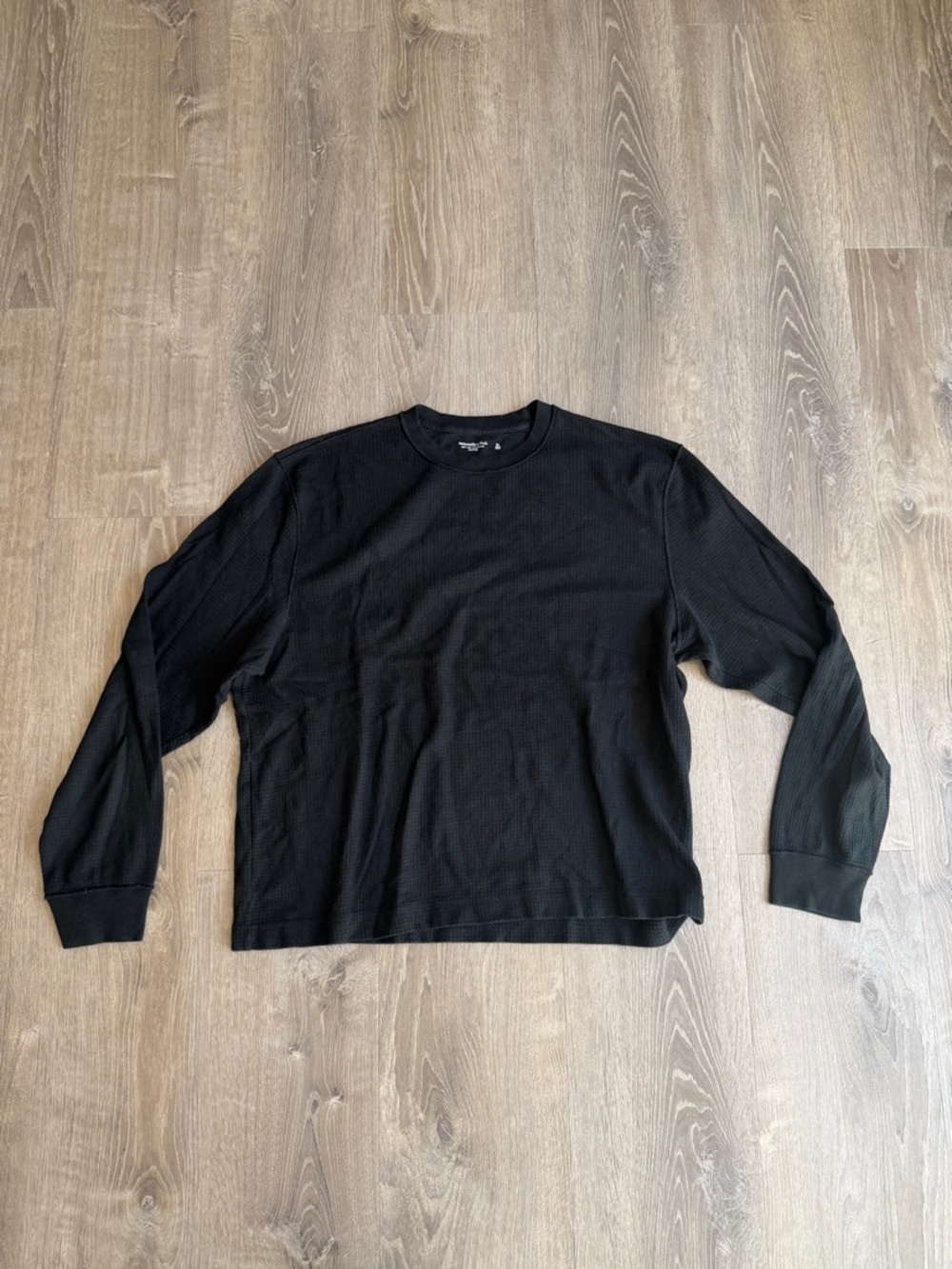 Abercrombie & Fitch Cropped Waffle Knit Long Sleeve